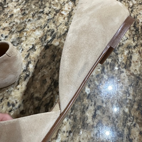 J Crew Tan Suede Pointed Toe D'Orsay Flats size 8 - Picture 14 of 16